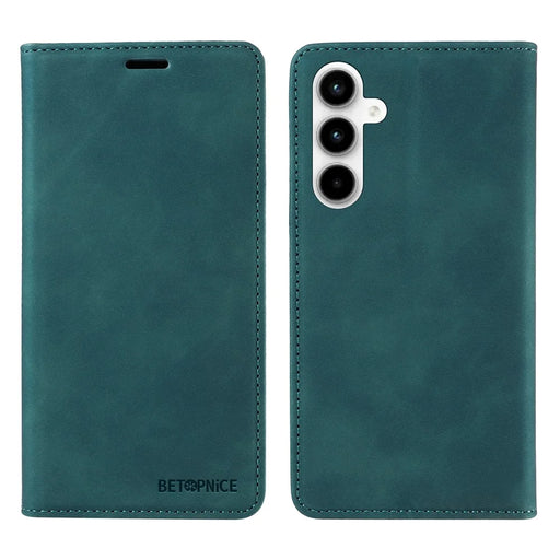 BETOPNICE 003 for Samsung Galaxy A35 5G Magnetic Phone Case RFID Blocking Card Slots Cover - Green - 1
