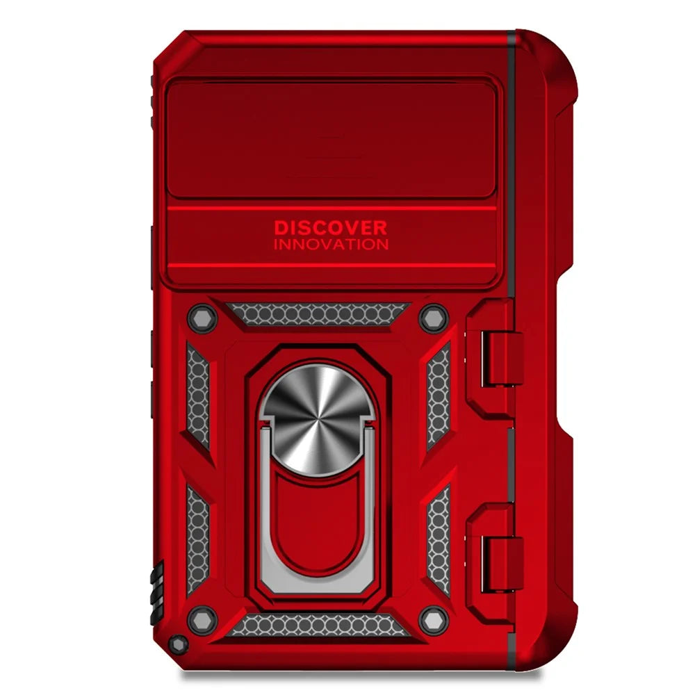 For Google Pixel Fold Kickstand Case PC+TPU Dual Layer Phone Cover - Red - 2