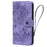 For Samsung Galaxy A55 5G Leather Case Imprinted Flower Cat Phone Cover with Hand Strap - Purple - 5