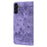 For Samsung Galaxy A55 5G Leather Case Imprinted Flower Cat Phone Cover with Hand Strap - Purple - 6