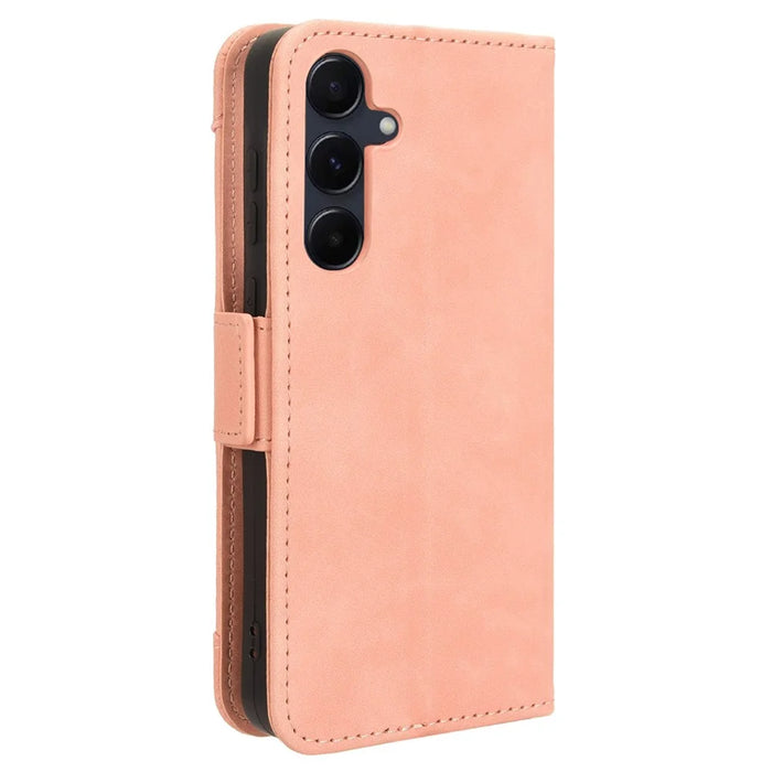 For Samsung Galaxy A55 5G Leather Phone Case Multiple Card Slots Stand Cover - Pink - 7
