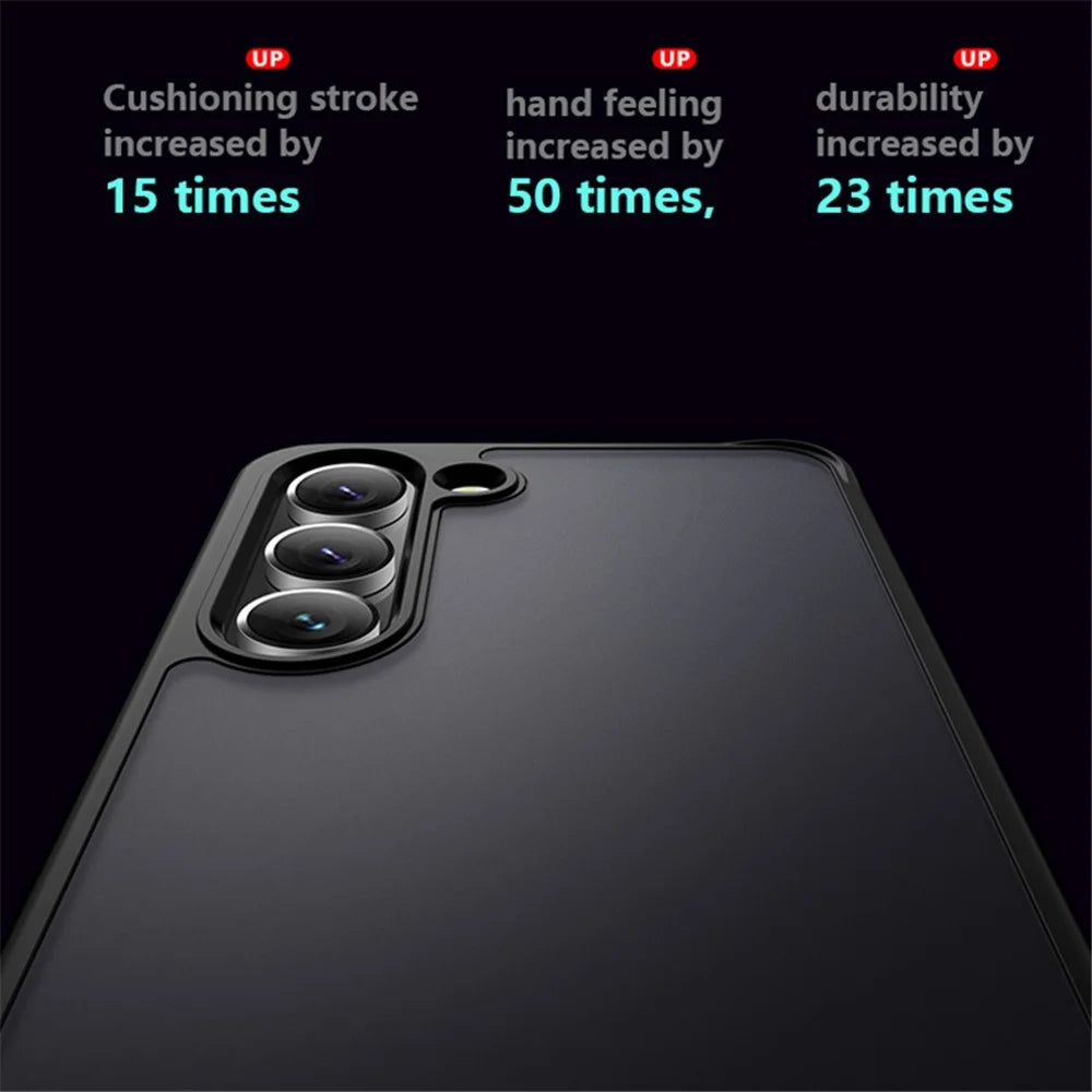 X-LEVEL For Samsung Galaxy S24 Ultra Acrylic Phone Case Skin-touch Rubberized Cover - Black - 3