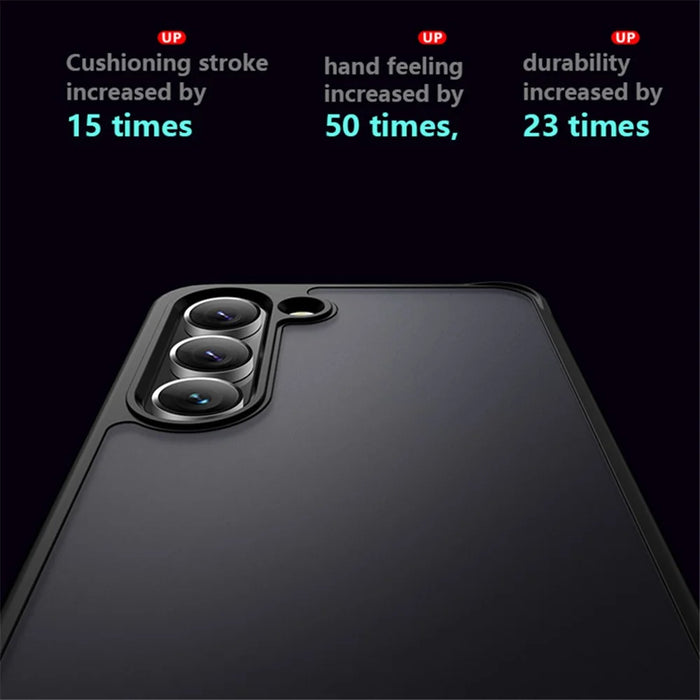 X-LEVEL For Samsung Galaxy S24 Ultra Acrylic Phone Case Skin-touch Rubberized Cover - Black - 3