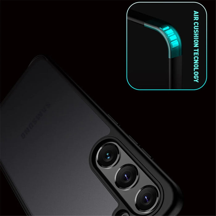 X-LEVEL For Samsung Galaxy S24 Ultra Acrylic Phone Case Skin-touch Rubberized Cover - Black - 4