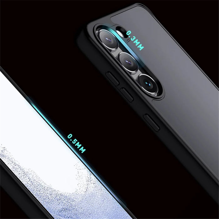 X-LEVEL For Samsung Galaxy S24 Ultra Acrylic Phone Case Skin-touch Rubberized Cover - Black - 5