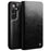 QIALINO For Samsung Galaxy S24+ Wallet Case Genuine Cow Leather Phone Cover Card Holder Stand - Black - 1