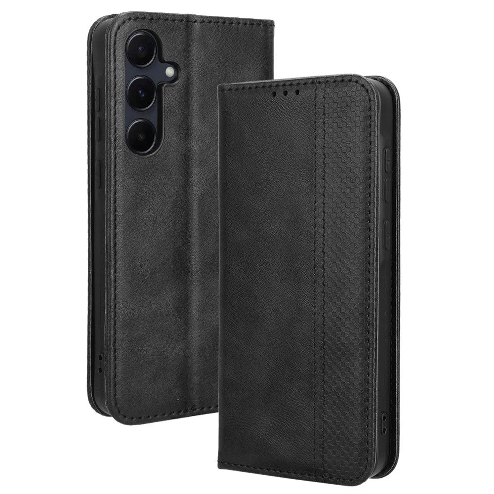 For Samsung Galaxy A35 5G Phone Case Flip Protective Cover Stand Feature - Black - 1