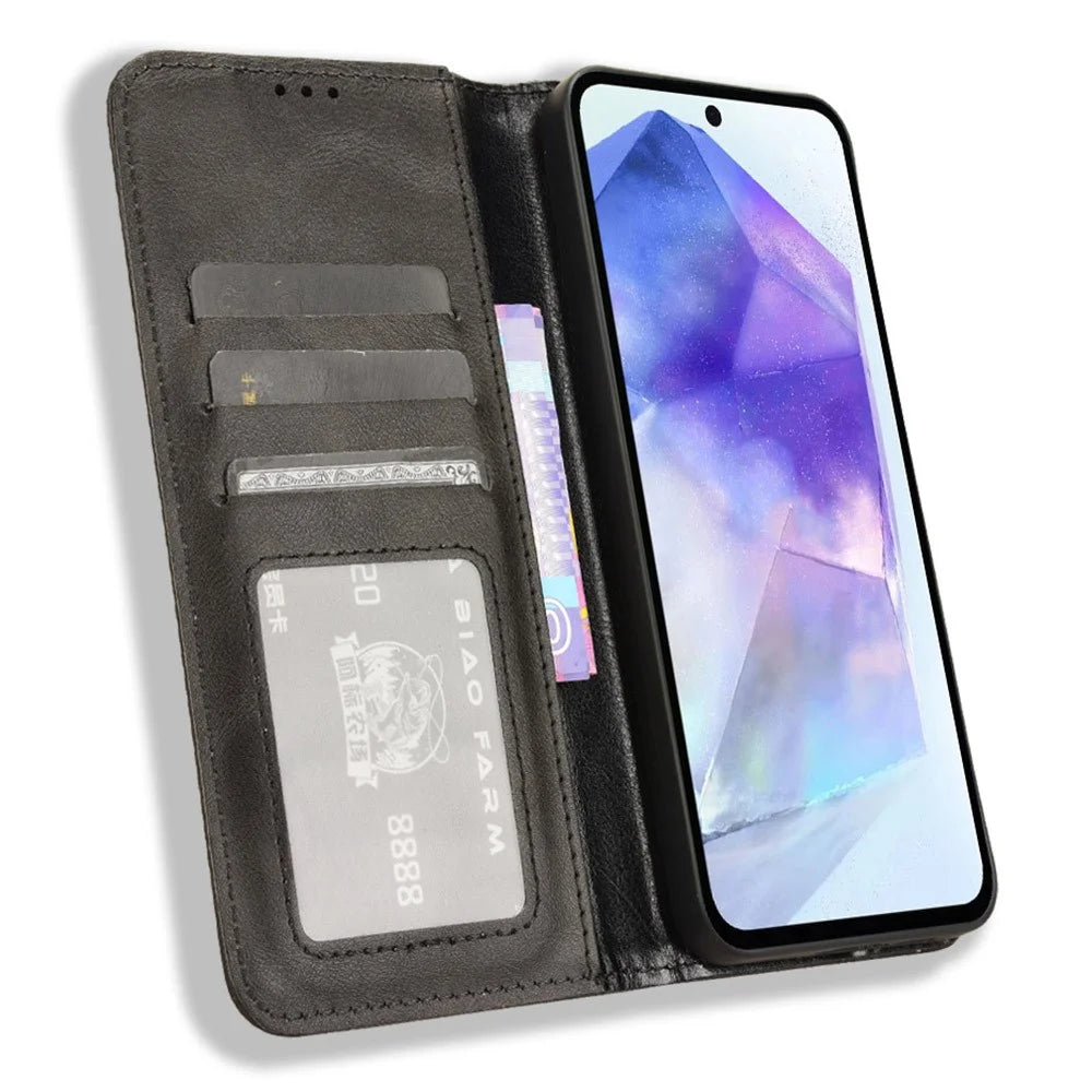 For Samsung Galaxy A35 5G Phone Case Flip Protective Cover Stand Feature - Black - 2