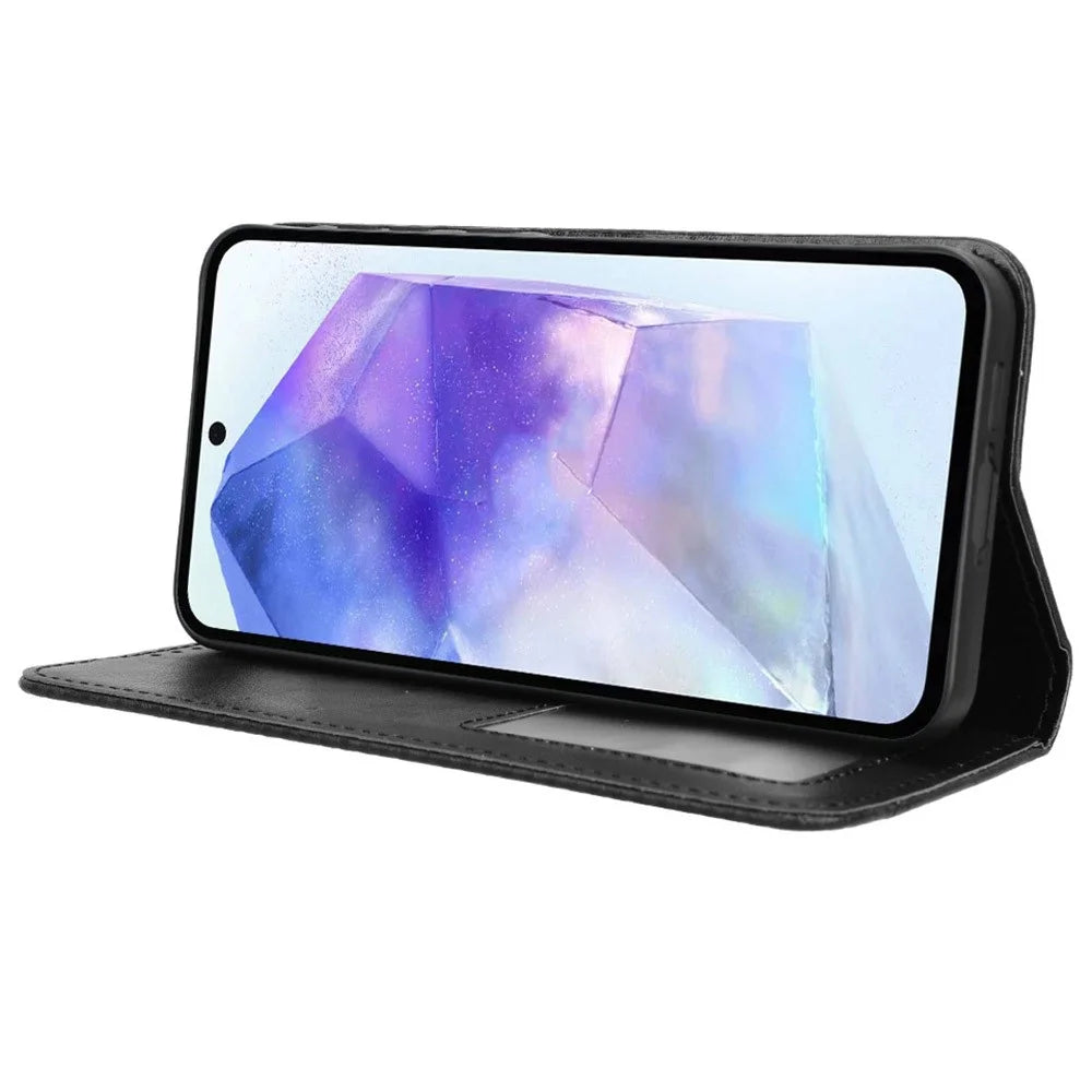 For Samsung Galaxy A35 5G Phone Case Flip Protective Cover Stand Feature - Black - 3