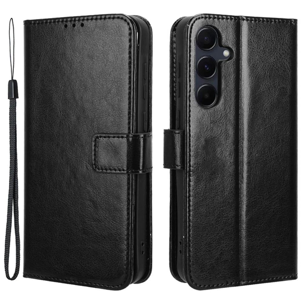 Case for Samsung Galaxy A35 5G Leather Phone Case with Card Holder TPU Inner Shell - Black - 1