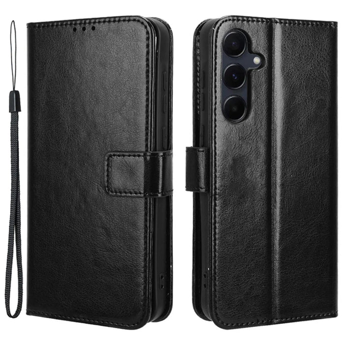 Case for Samsung Galaxy A35 5G Leather Phone Case with Card Holder TPU Inner Shell - Black - 1