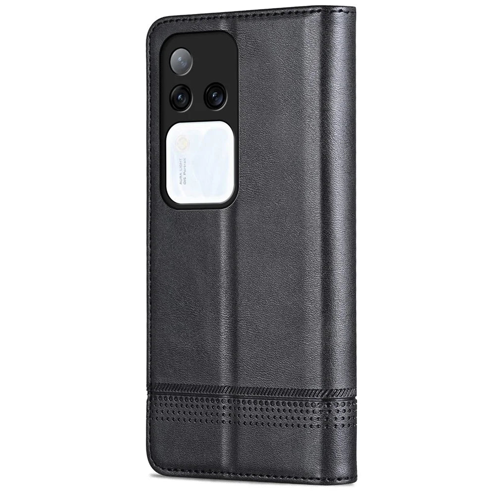 AZNS For vivo S18 Pro 5G Magnetic Case Leather Wallet Stand Phone Cover - Black - 7