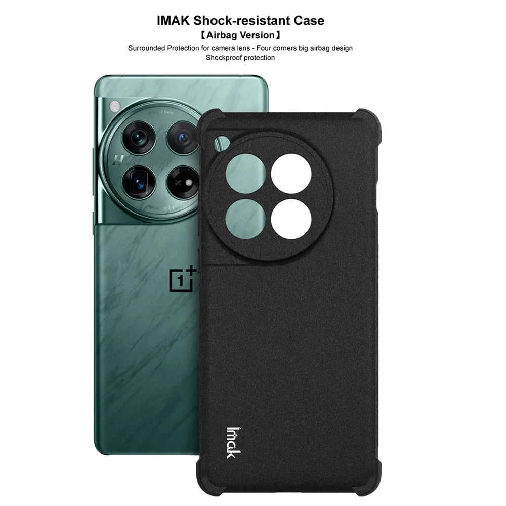IMAK For OnePlus 12 5G Matte TPU Case Phone Cover Drop-proof Protection - Black - 7