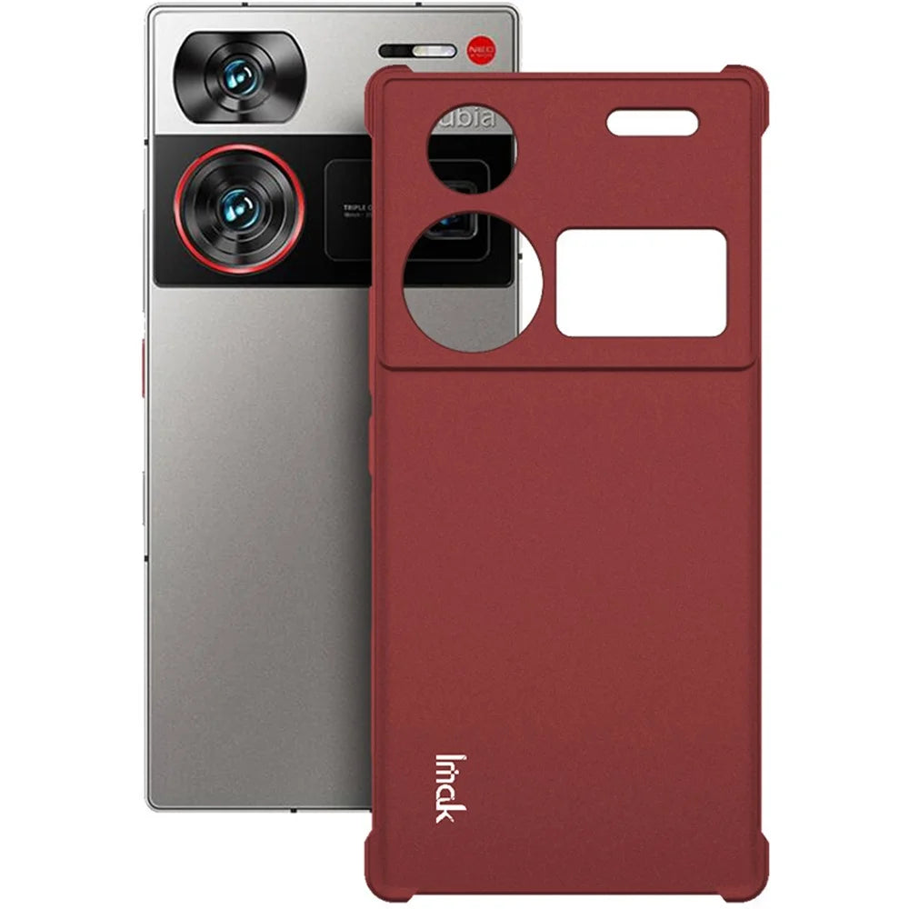 IMAK For ZTE nubia Z60 Ultra Case Soft TPU Reinforced Corners Matte Cell Phone Cover - Red - 2