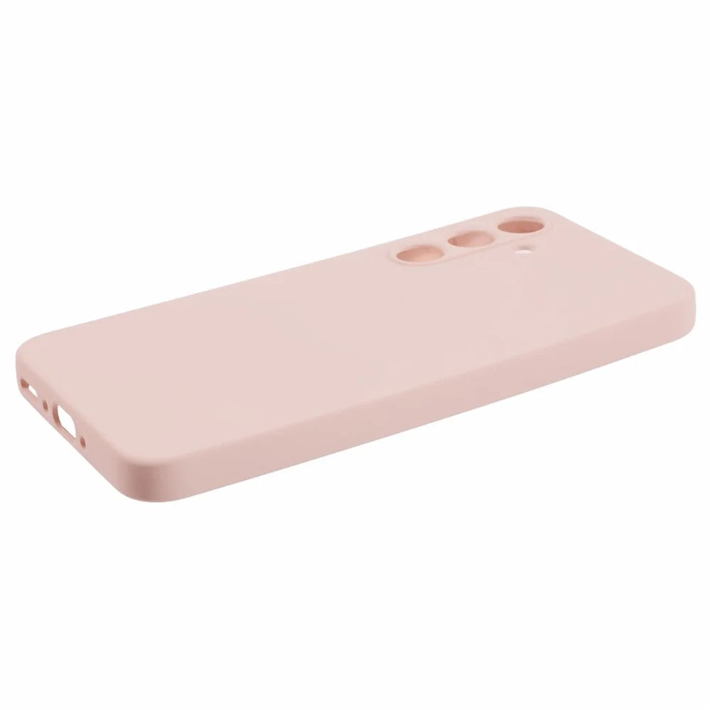 For Samsung Galaxy A35 5G Cover TPU Rubberized Phone Case with Soft Fiber Lining - Pink - 4