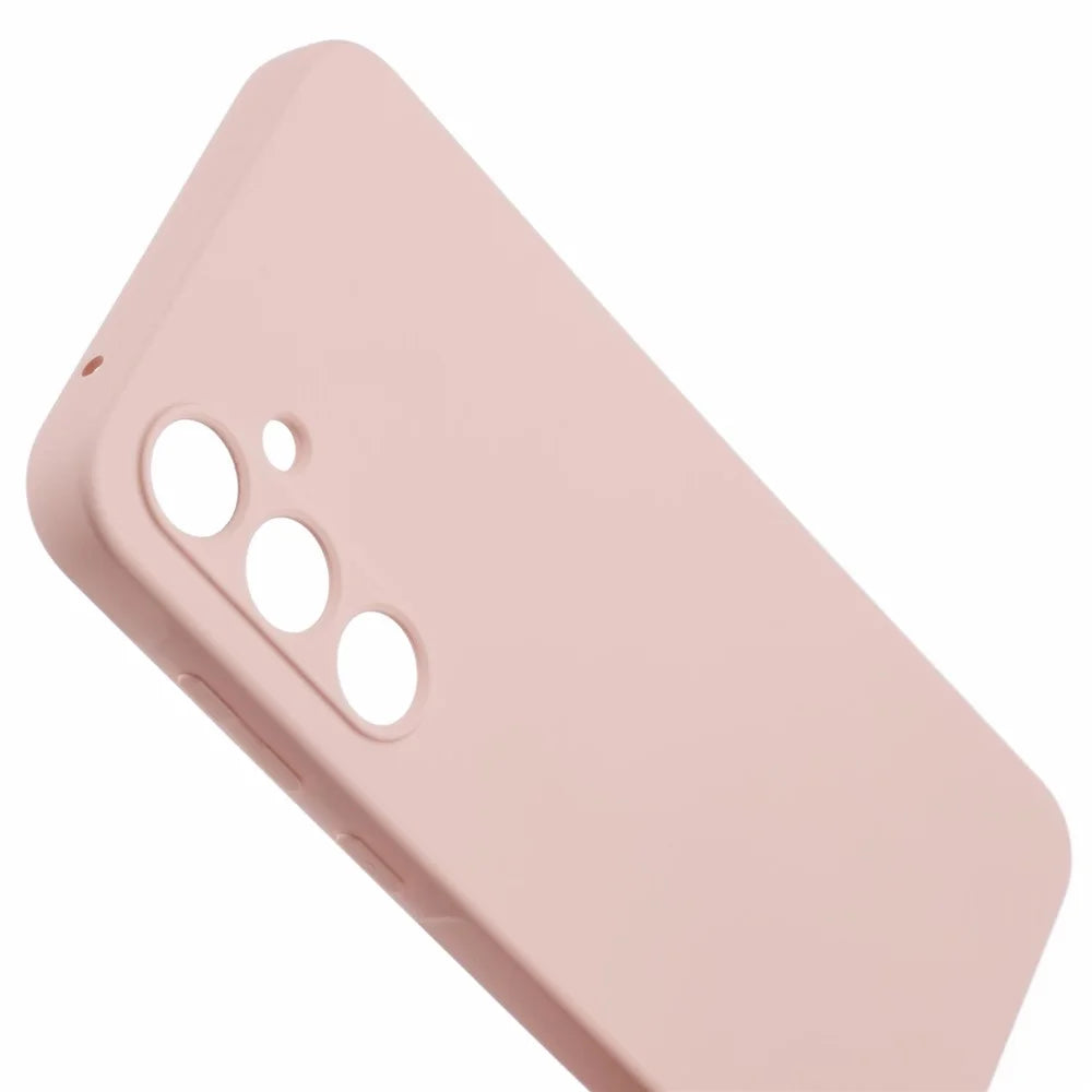 For Samsung Galaxy A35 5G Cover TPU Rubberized Phone Case with Soft Fiber Lining - Pink - 6