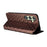For Samsung Galaxy S24 Magnetic Phone Case Rhombus Pattern Leather Cover - Brown - 4