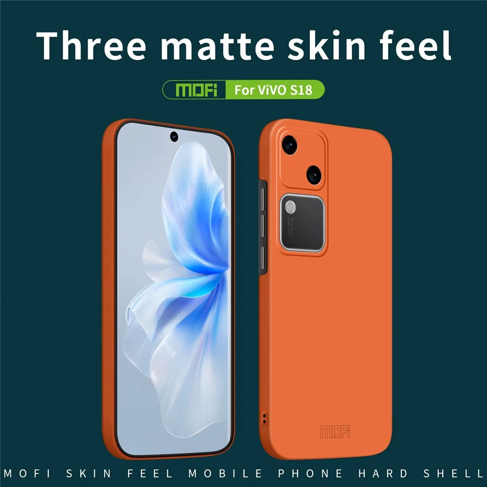 MOFI JK Qin Series For vivo S18 5G Case TPU+Acrylic Skin-Touch Phone Back Cover - Orange - 2