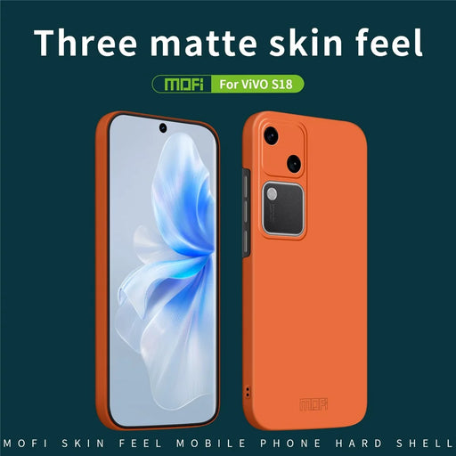 MOFI JK Qin Series For vivo S18 5G Case TPU+Acrylic Skin-Touch Phone Back Cover - Orange - 2