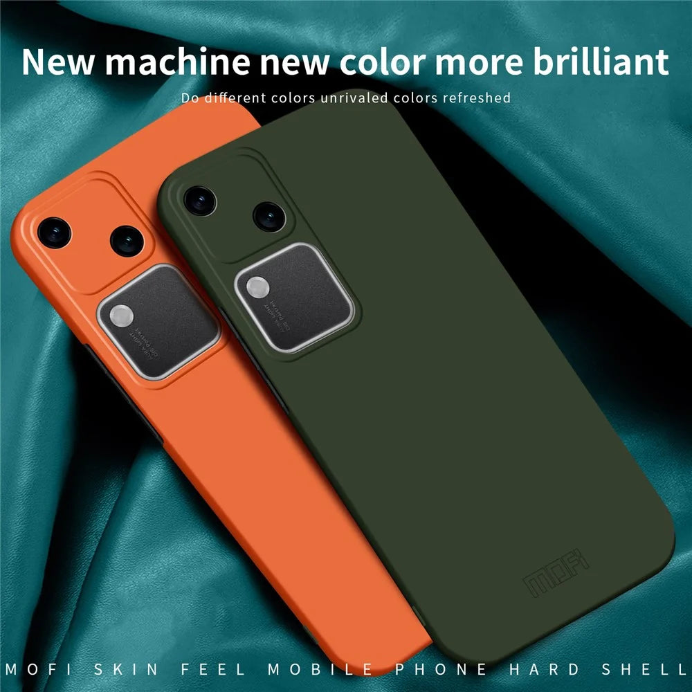 MOFI JK Qin Series For vivo S18 5G Case TPU+Acrylic Skin-Touch Phone Back Cover - Orange - 3