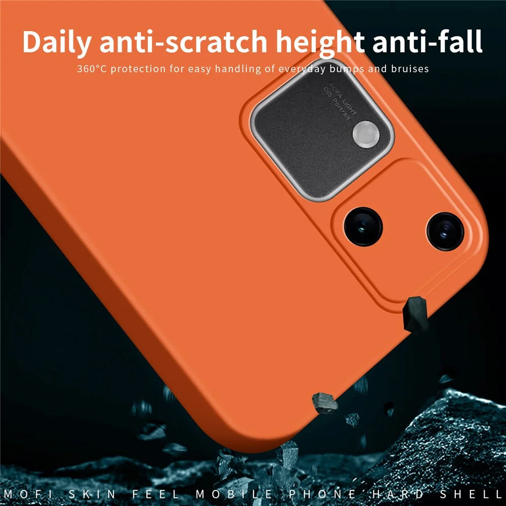 MOFI JK Qin Series For vivo S18 5G Case TPU+Acrylic Skin-Touch Phone Back Cover - Orange - 7