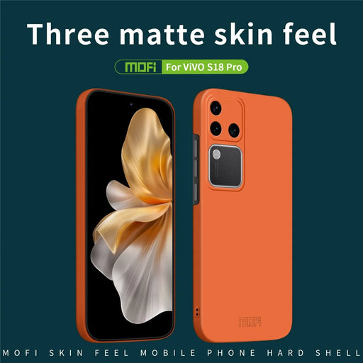 MOFI JK Qin Series For vivo S18 Pro 5G Cell Phone Case TPU+Acrylic Skin-Touch Matte Cover - Orange - 2