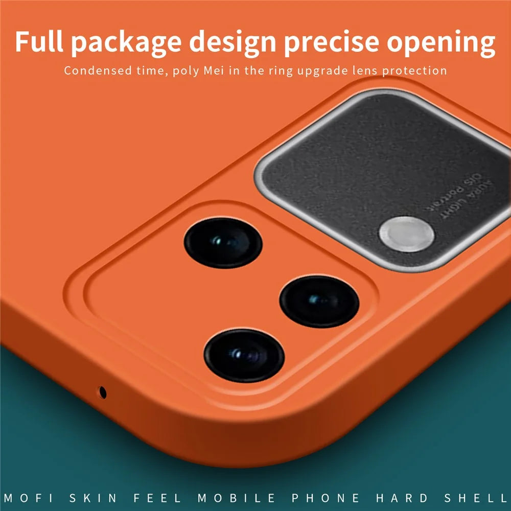 MOFI JK Qin Series For vivo S18 Pro 5G Cell Phone Case TPU+Acrylic Skin-Touch Matte Cover - Orange - 5