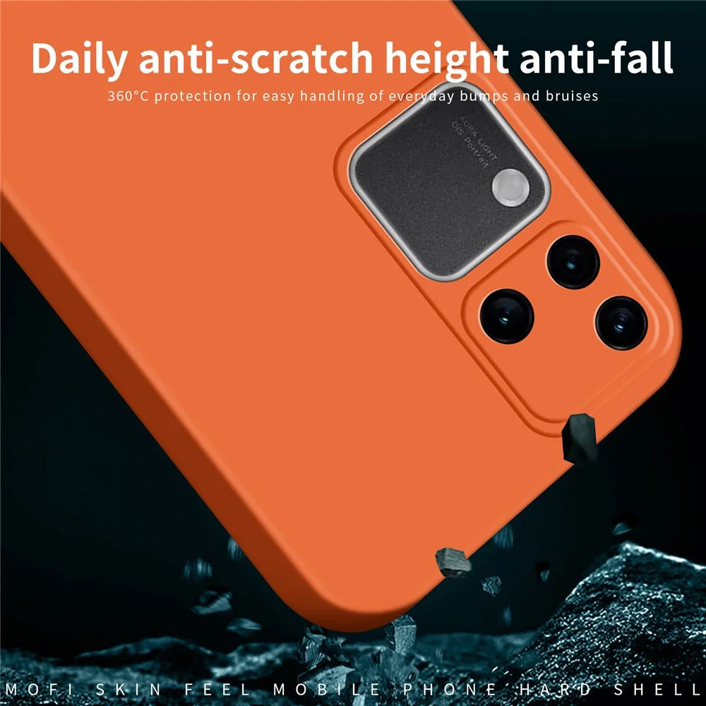 MOFI JK Qin Series For vivo S18 Pro 5G Cell Phone Case TPU+Acrylic Skin-Touch Matte Cover - Orange - 7