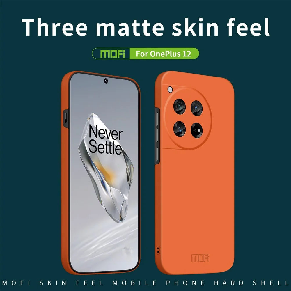 MOFI JK Qin Series For OnePlus 12 5G Case Matte Scratch-proof TPU+Acrylic Phone Back Shell - Orange - 2