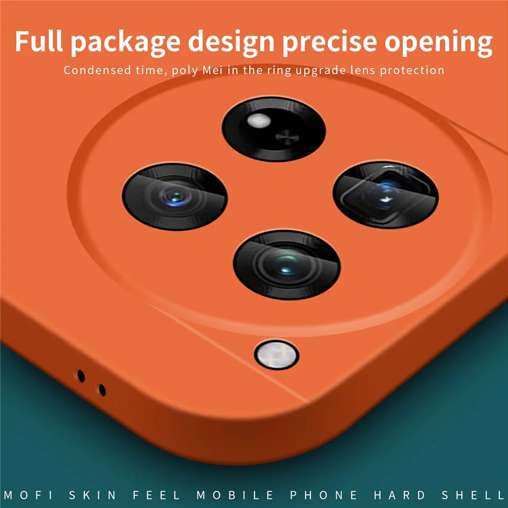 MOFI JK Qin Series For OnePlus 12 5G Case Matte Scratch-proof TPU+Acrylic Phone Back Shell - Orange - 5
