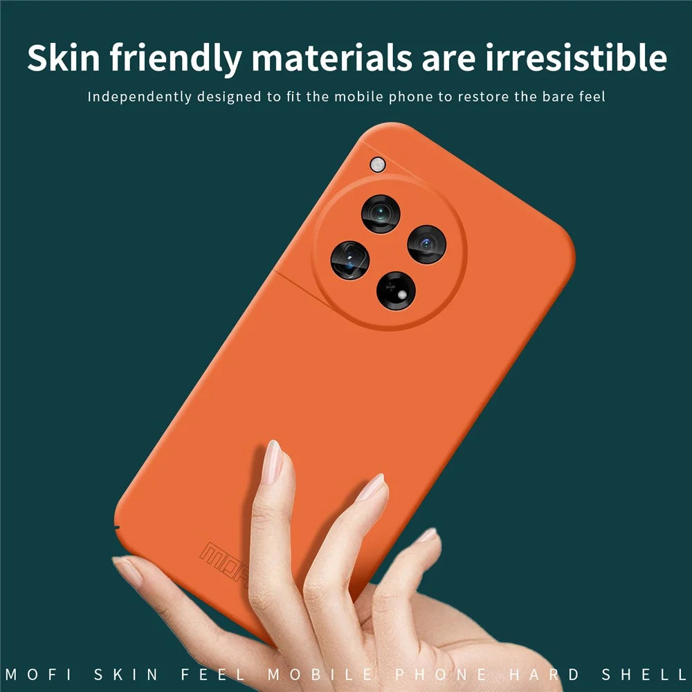 MOFI JK Qin Series For OnePlus 12 5G Case Matte Scratch-proof TPU+Acrylic Phone Back Shell - Orange - 6