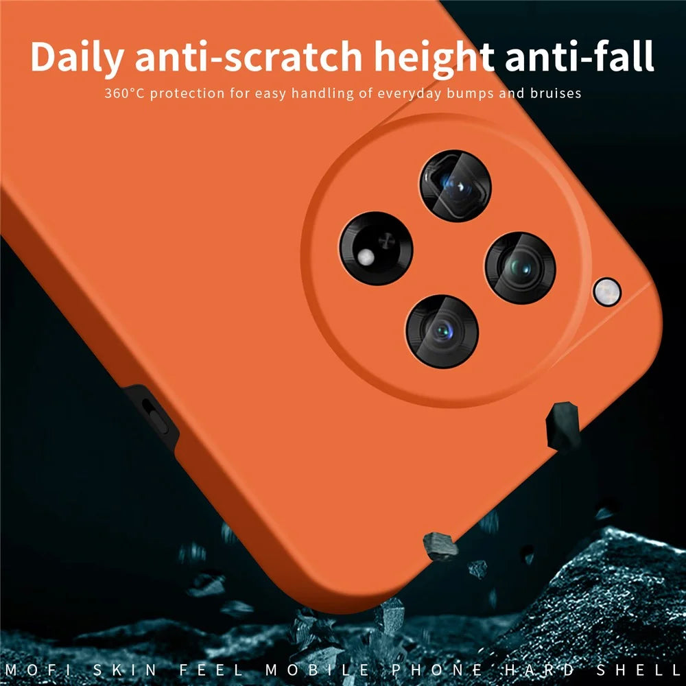 MOFI JK Qin Series For OnePlus 12 5G Case Matte Scratch-proof TPU+Acrylic Phone Back Shell - Orange - 7