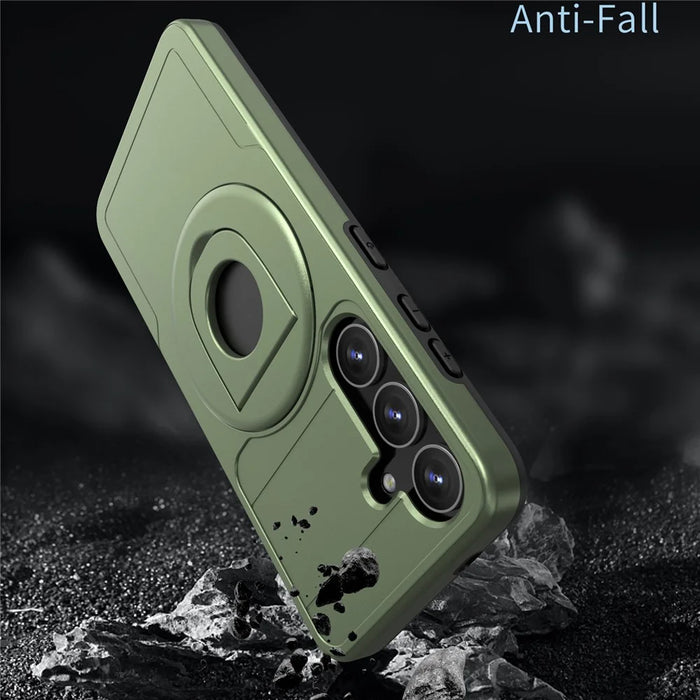 For Samsung Galaxy S24+ Phone Case Magnetic Kickstand Cover Magnetic Case - Green - 4