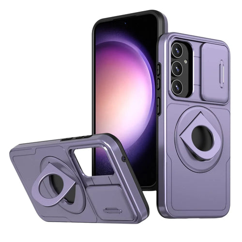 For Samsung Galaxy A54 5G Phone Case with Slide Camera Protection Magnetic Cover - Purple - 1