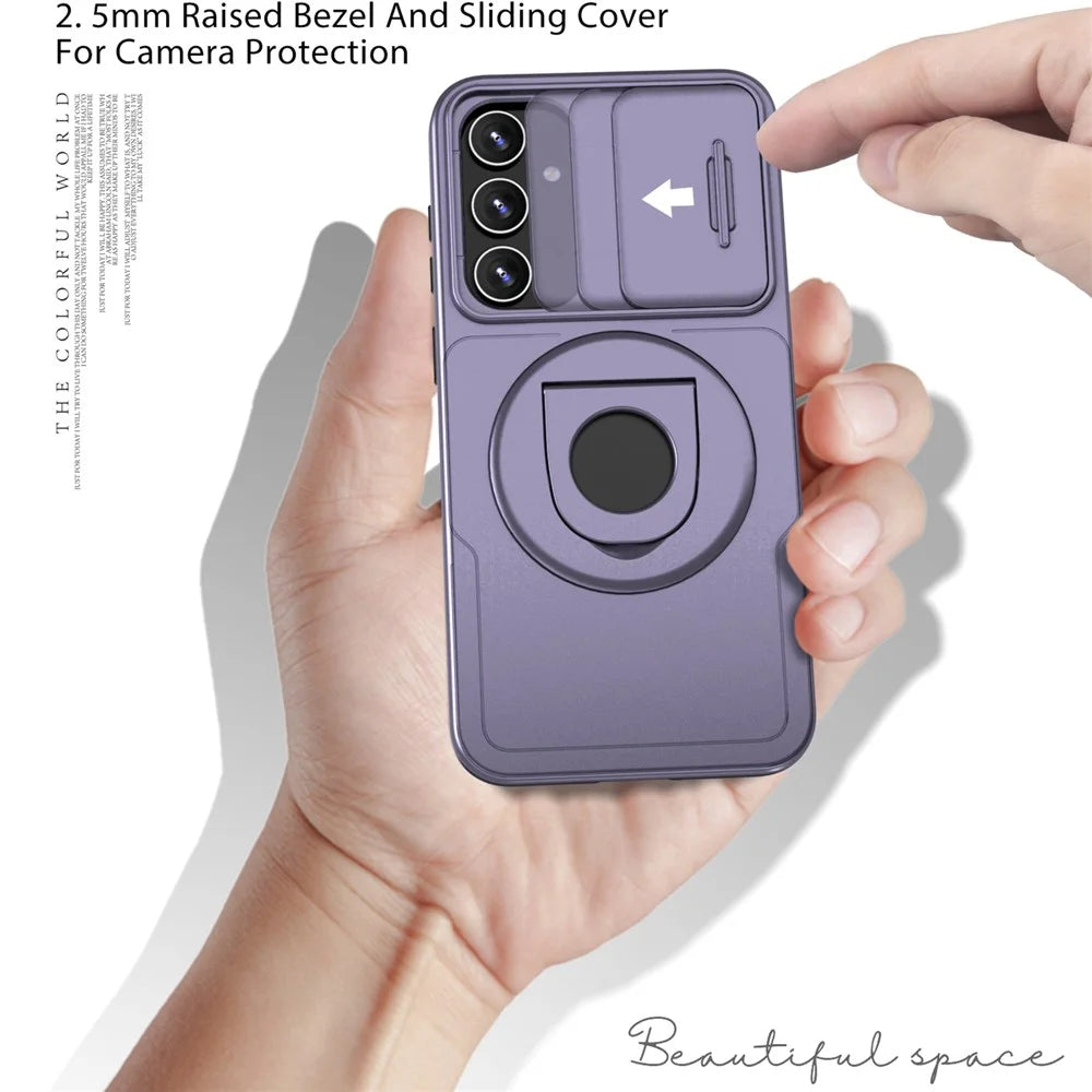 For Samsung Galaxy A54 5G Phone Case with Slide Camera Protection Magnetic Cover - Purple - 2