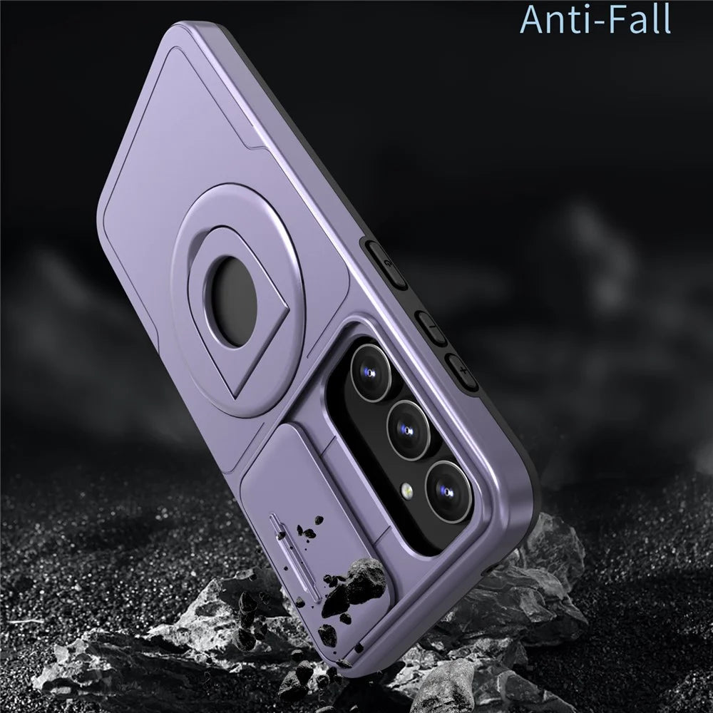For Samsung Galaxy A54 5G Phone Case with Slide Camera Protection Magnetic Cover - Purple - 4