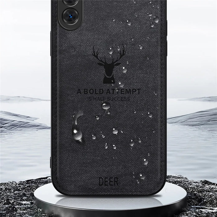 For Samsung Galaxy A15 4G / 5G Phone Case Imprinted Deer Pattern PU Leather Back Cover - Black - 3