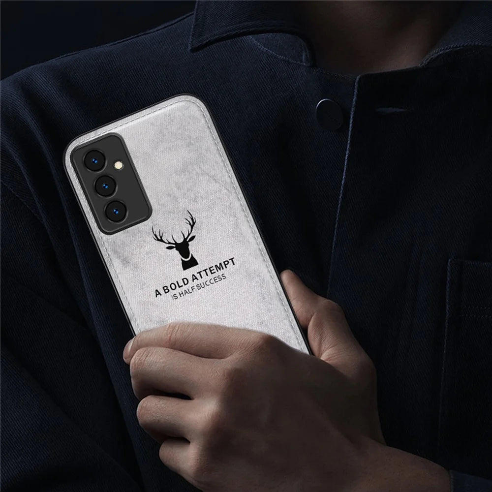 For Samsung Galaxy A35 5G Phone Case Shockproof Hybrid Protective Cover Deer Pattern - Grey - 7