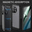 For OnePlus 12 5G Tempered Glass Case Security Lock Full Body Protection Phone Cover - Black - 6