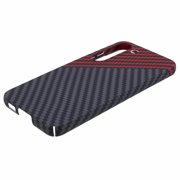 For Samsung Galaxy S24+ PC Case Carbon Fiber Texture Protective Phone Cover - Black+Red - 4