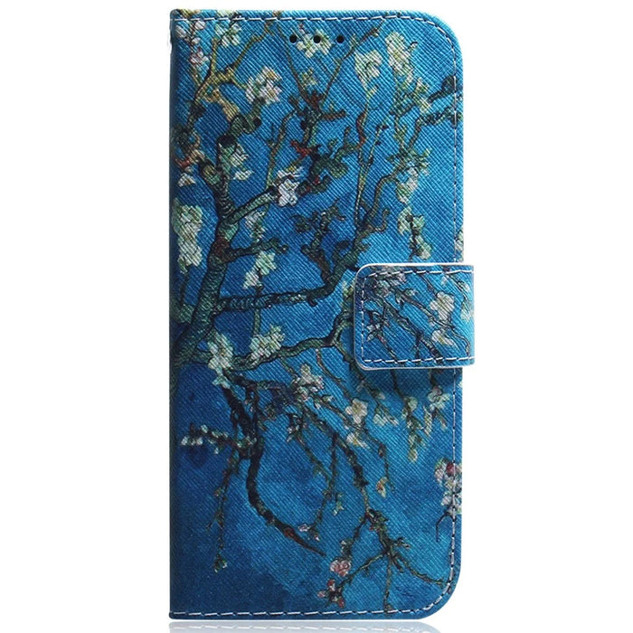 For Samsung Galaxy A35 5G Case Pattern Print Leather Phone Cover - Apricot Flowers - 7