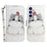 For Samsung Galaxy A55 5G Case Wallet Leather Cover 3D Pattern Print with Strap - Cute Cat - 1