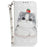 For Samsung Galaxy A55 5G Case Wallet Leather Cover 3D Pattern Print with Strap - Cute Cat - 6