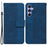 For Samsung Galaxy A35 5G Leather Wallet Case Geometry Imprinted Phone Cover - Blue - 1