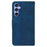 For Samsung Galaxy A35 5G Leather Wallet Case Geometry Imprinted Phone Cover - Blue - 7