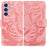 For Samsung Galaxy A55 5G Tiger Pattern Leather Case Wallet Protective Cover - Pink - 1