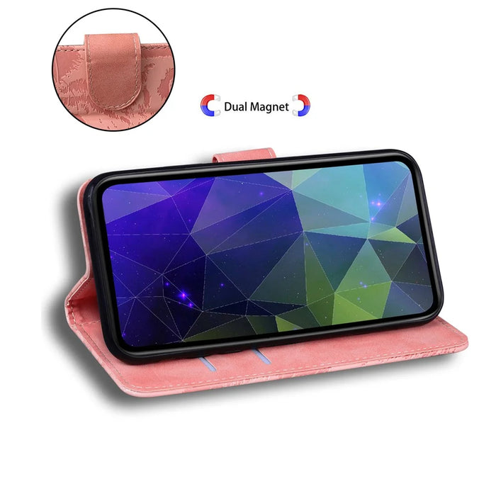 For Samsung Galaxy A55 5G Tiger Pattern Leather Case Wallet Protective Cover - Pink - 3