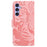 For Samsung Galaxy A55 5G Tiger Pattern Leather Case Wallet Protective Cover - Pink - 7