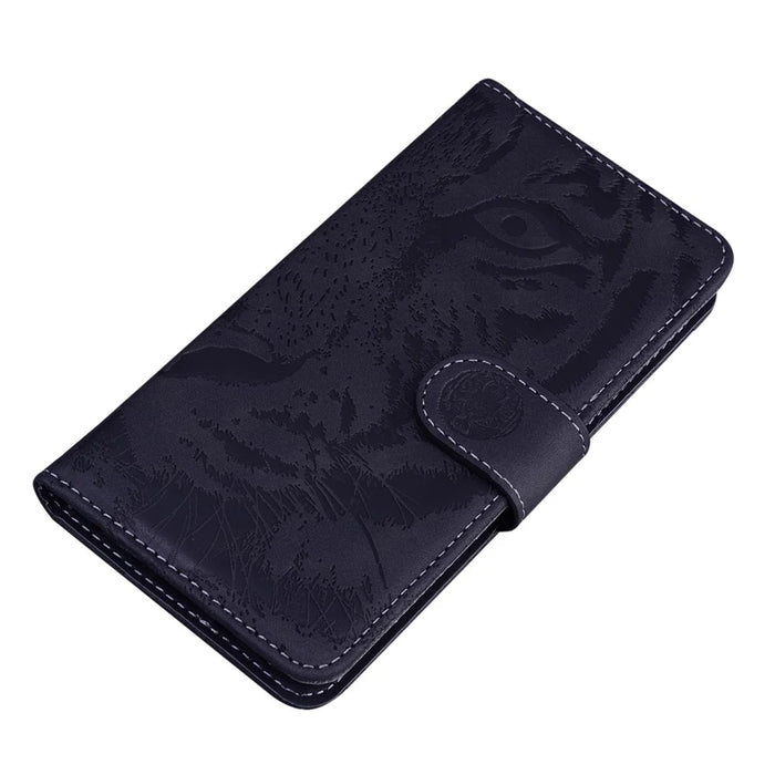 For Samsung Galaxy A35 5G Case Tiger Pattern Imprinted Leather Phone Cover - Black - 4