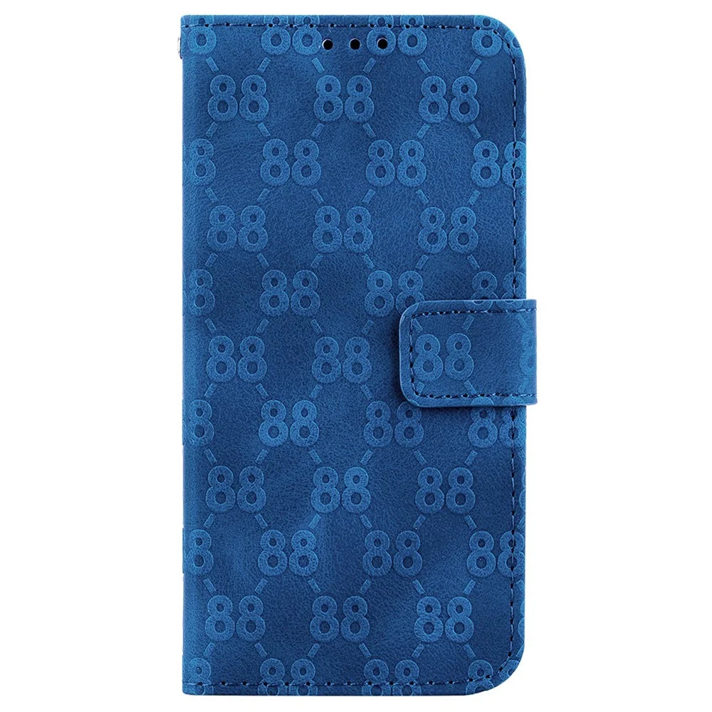 For Samsung Galaxy A35 5G Case PU Leather Wallet Phone Cover Double 8-Shape - Dark Blue - 7